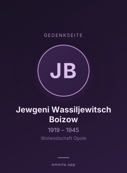Gedenkportrait von Jewgeni Wassiljewitsch Boizow