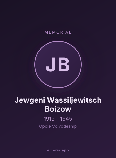 Memorial portrait of Jewgeni Wassiljewitsch Boizow