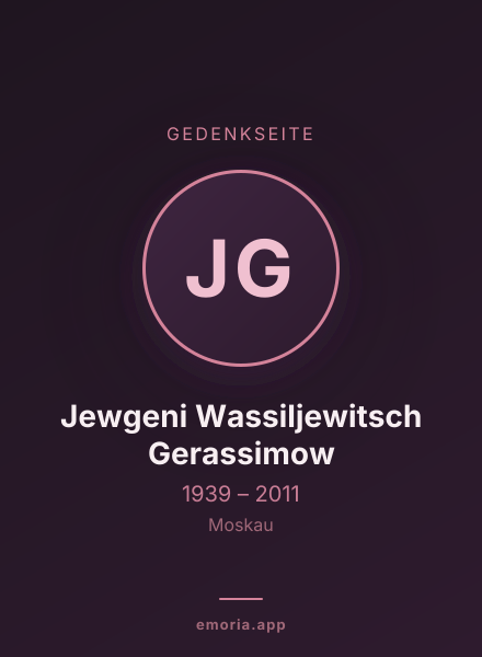 Gedenkportrait von Jewgeni Wassiljewitsch Gerassimow