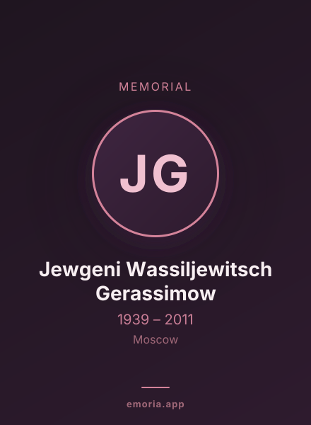 Memorial portrait of Jewgeni Wassiljewitsch Gerassimow