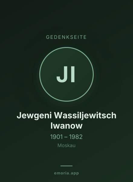 Gedenkportrait von Jewgeni Wassiljewitsch Iwanow
