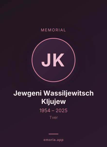 Memorial portrait of Jewgeni Wassiljewitsch Kljujew