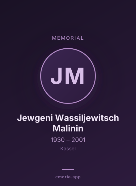 Memorial portrait of Jewgeni Wassiljewitsch Malinin