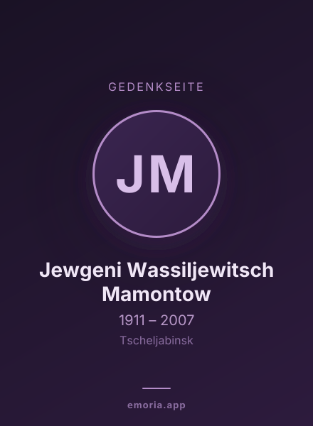 Gedenkportrait von Jewgeni Wassiljewitsch Mamontow