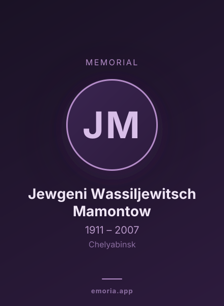Memorial portrait of Jewgeni Wassiljewitsch Mamontow