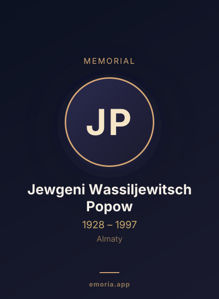 Memorial portrait of Jewgeni Wassiljewitsch Popow