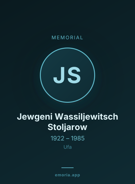 Memorial portrait of Jewgeni Wassiljewitsch Stoljarow