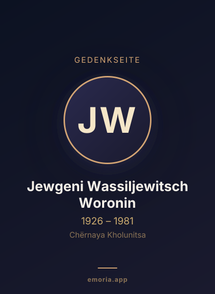 Gedenkportrait von Jewgeni Wassiljewitsch Woronin