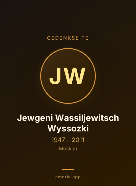Gedenkportrait von Jewgeni Wassiljewitsch Wyssozki