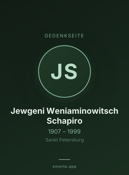 Gedenkportrait von Jewgeni Weniaminowitsch Schapiro