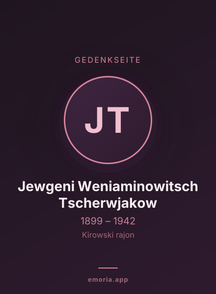 Gedenkportrait von Jewgeni Weniaminowitsch Tscherwjakow