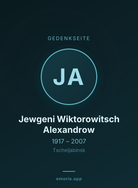Gedenkportrait von Jewgeni Wiktorowitsch Alexandrow