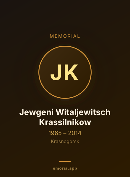 Memorial portrait of Jewgeni Witaljewitsch Krassilnikow