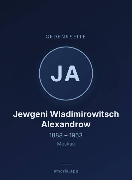Gedenkportrait von Jewgeni Wladimirowitsch Alexandrow