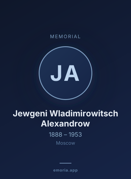 Memorial portrait of Jewgeni Wladimirowitsch Alexandrow