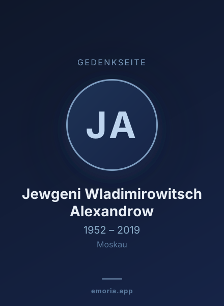 Gedenkportrait von Jewgeni Wladimirowitsch Alexandrow