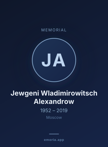 Memorial portrait of Jewgeni Wladimirowitsch Alexandrow