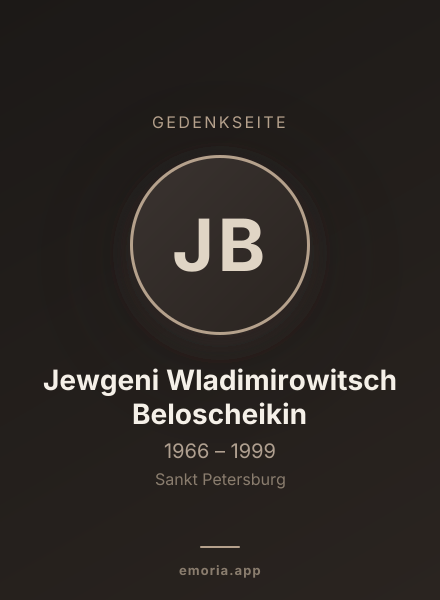 Gedenkportrait von Jewgeni Wladimirowitsch Beloscheikin