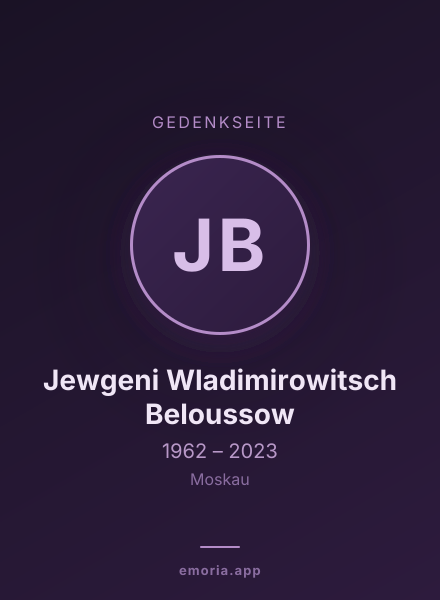 Gedenkportrait von Jewgeni Wladimirowitsch Beloussow