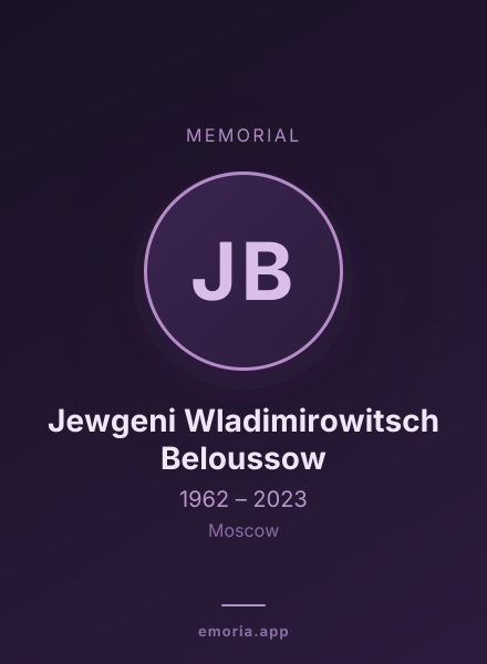 Memorial portrait of Jewgeni Wladimirowitsch Beloussow