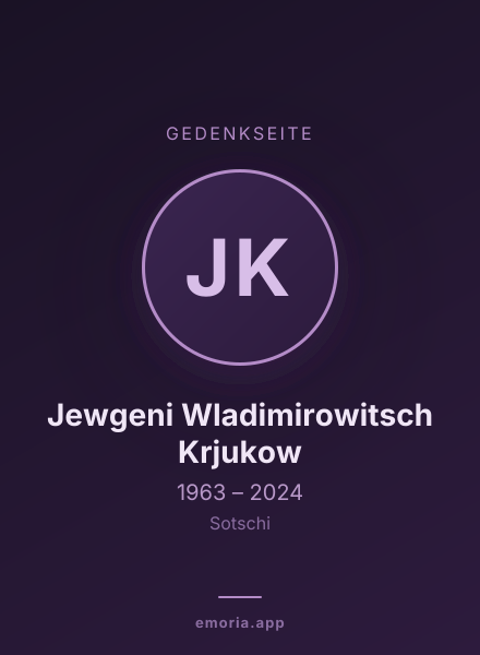 Gedenkportrait von Jewgeni Wladimirowitsch Krjukow