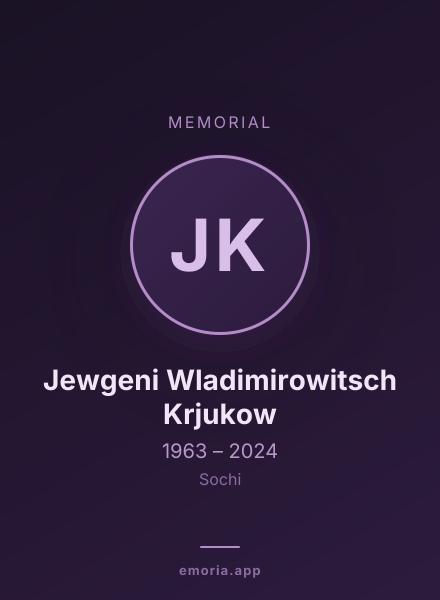 Memorial portrait of Jewgeni Wladimirowitsch Krjukow
