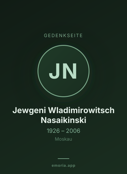 Gedenkportrait von Jewgeni Wladimirowitsch Nasaikinski