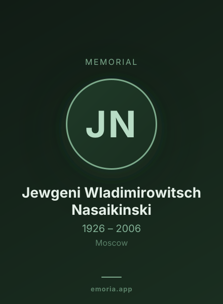 Memorial portrait of Jewgeni Wladimirowitsch Nasaikinski