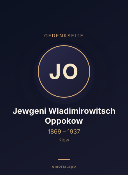 Gedenkportrait von Jewgeni Wladimirowitsch Oppokow