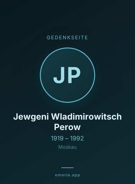 Gedenkportrait von Jewgeni Wladimirowitsch Perow