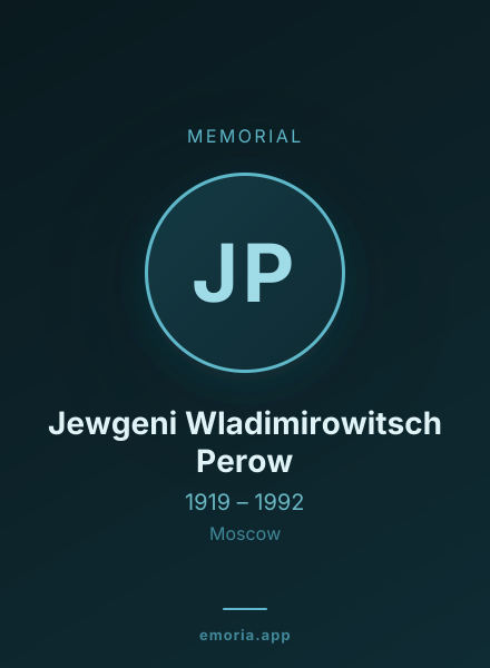 Memorial portrait of Jewgeni Wladimirowitsch Perow