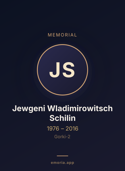 Memorial portrait of Jewgeni Wladimirowitsch Schilin