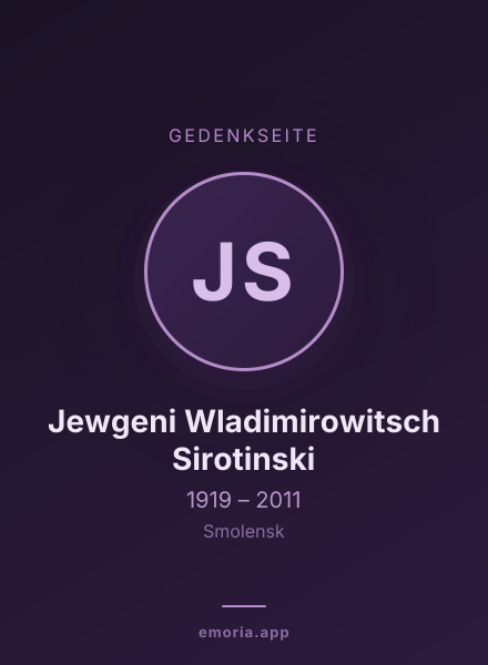 Gedenkportrait von Jewgeni Wladimirowitsch Sirotinski