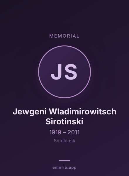 Memorial portrait of Jewgeni Wladimirowitsch Sirotinski