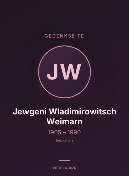 Gedenkportrait von Jewgeni Wladimirowitsch Weimarn