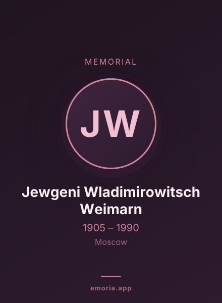 Memorial portrait of Jewgeni Wladimirowitsch Weimarn