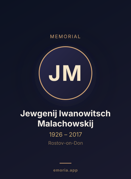 Memorial portrait of Jewgenij Iwanowitsch Malachowskij