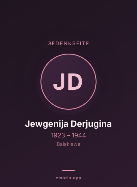 Gedenkportrait von Jewgenija Derjugina