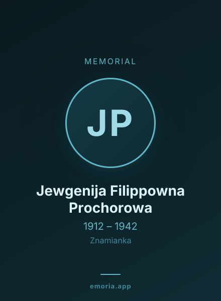 Memorial portrait of Jewgenija Filippowna Prochorowa