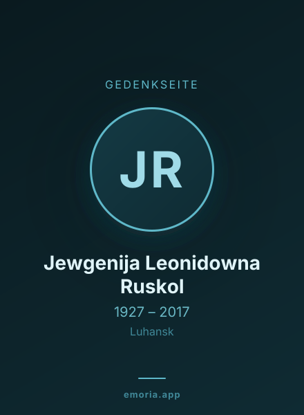 Gedenkportrait von Jewgenija Leonidowna Ruskol