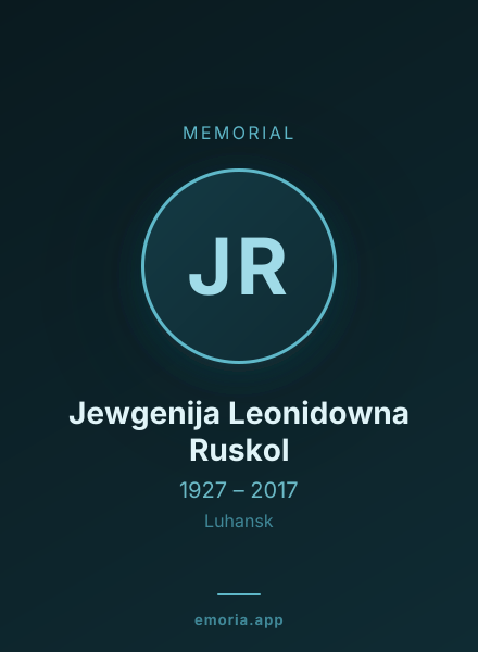 Memorial portrait of Jewgenija Leonidowna Ruskol