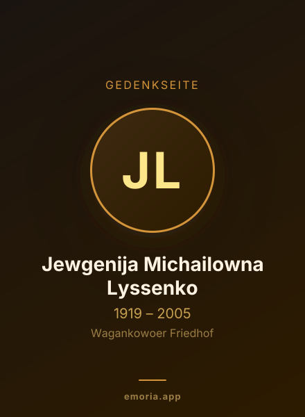 Gedenkportrait von Jewgenija Michailowna Lyssenko