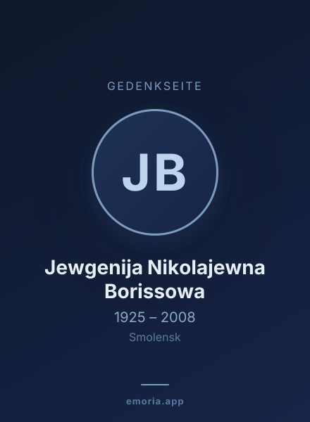 Gedenkportrait von Jewgenija Nikolajewna Borissowa