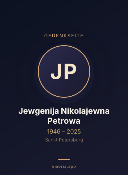 Gedenkportrait von Jewgenija Nikolajewna Petrowa
