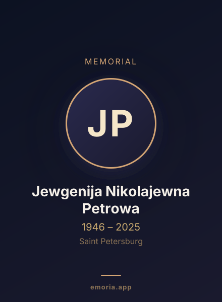 Memorial portrait of Jewgenija Nikolajewna Petrowa