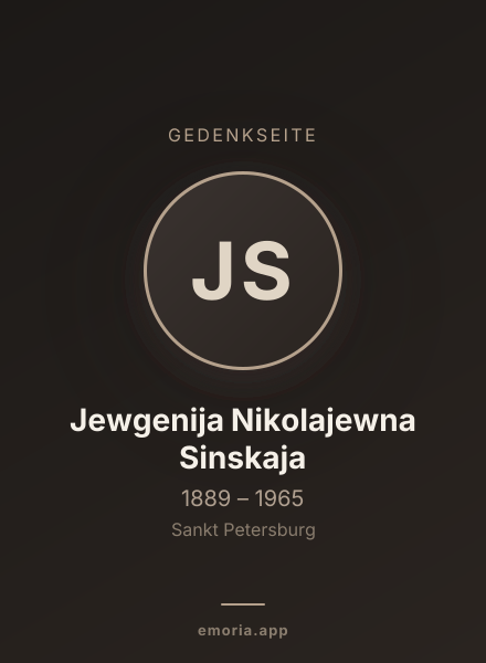 Gedenkportrait von Jewgenija Nikolajewna Sinskaja