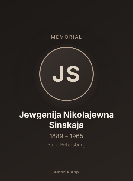 Memorial portrait of Jewgenija Nikolajewna Sinskaja