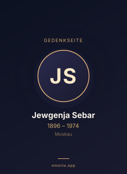 Gedenkportrait von Jewgenja Sebar