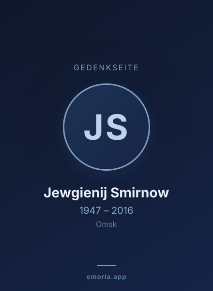 Gedenkportrait von Jewgienij Smirnow