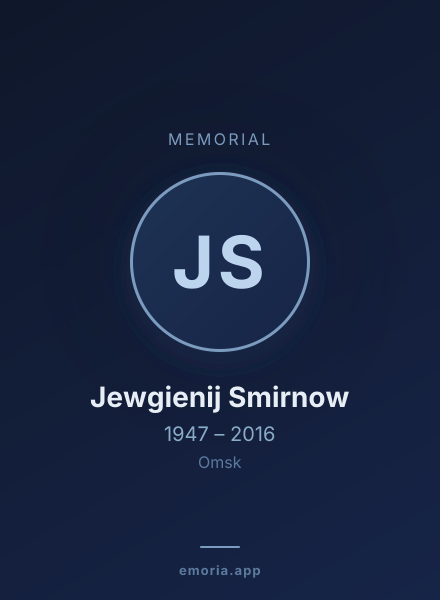 Memorial portrait of Jewgienij Smirnow